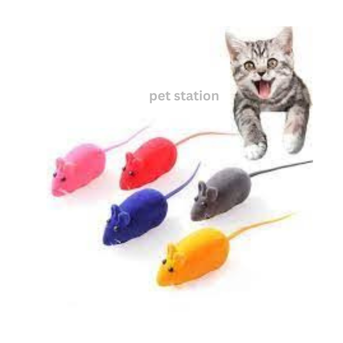 Interactive Plush Rubber Mouse Pet Cat Toys