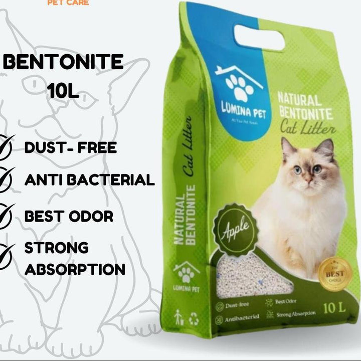 Lumina Pasir Kucing Bentonite Gumpal Wangi Apple – 10 Liter | Clumping Cat Litter