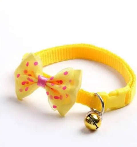 Cats Bowtie Collar with Bell  – Yellow | Cat Collar