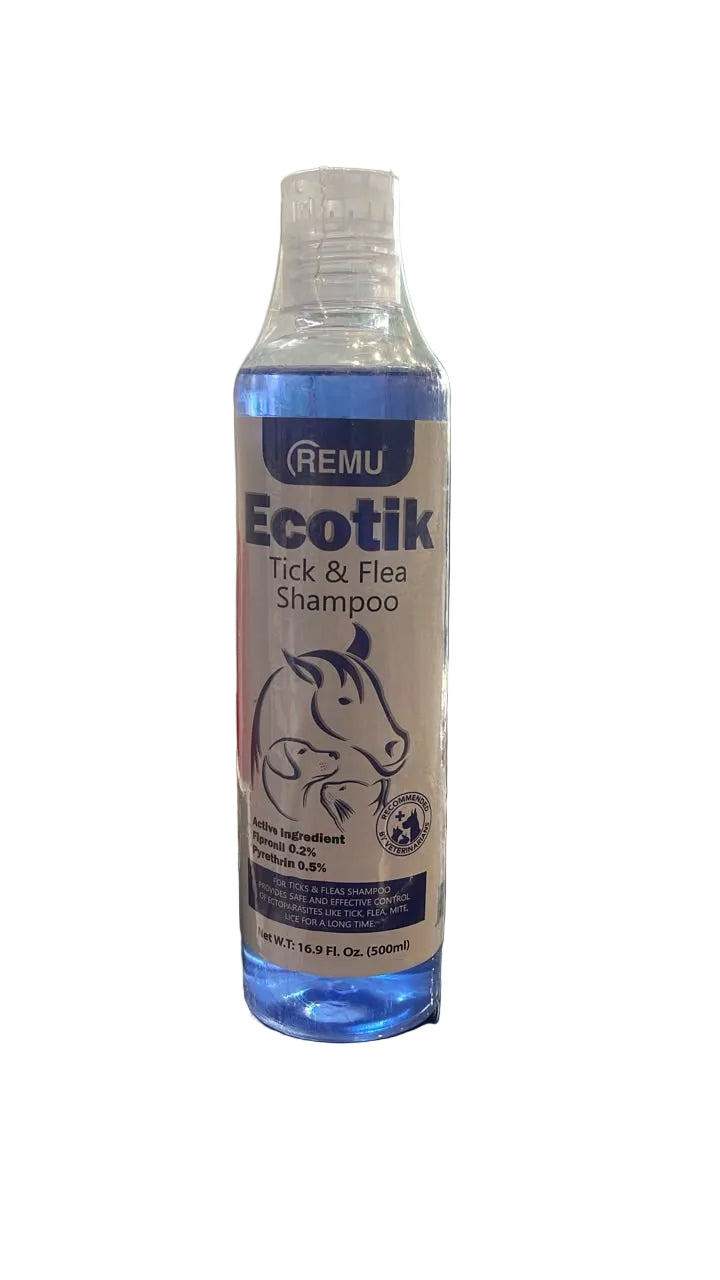 Remu Ecotik Tick & Flea Shampoo – 120ml & 400m &500ml | Gentle Protection for Cats & Dogs