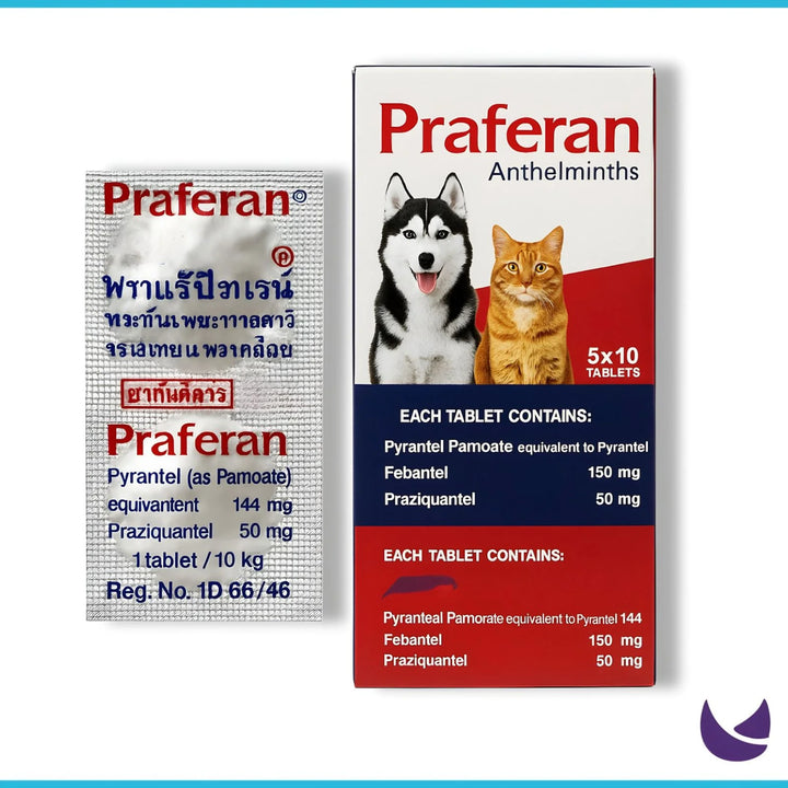 Praferan – Deworming  1 Tablets for Cats & Dogs | Broad-Spectrum Dewormer