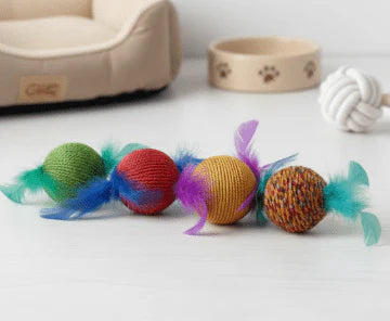 Giggly Sisal Ball Toy – Interactive Cat Toy with Sound