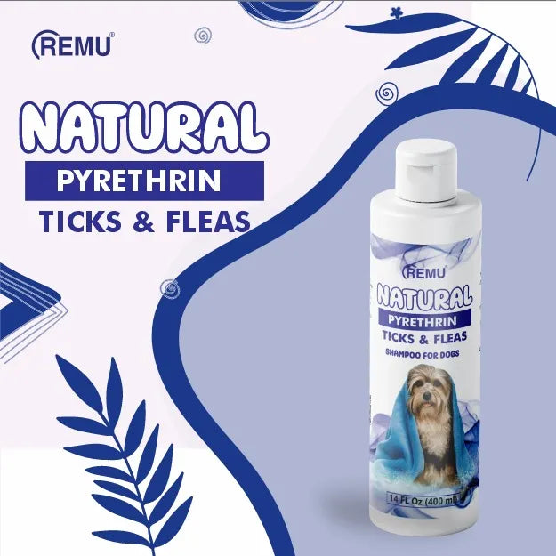 Remu Natural Pyrethrin Shampoo – 500ml | Flea & Tick Control for Cats & Dogs