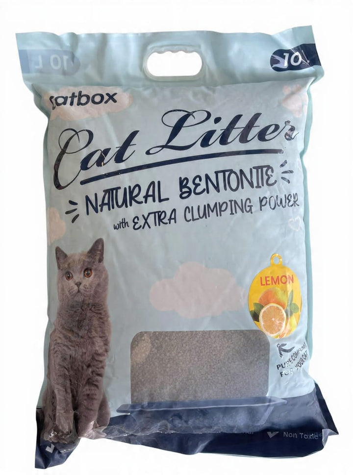 Catbox Cat Litter 10L - Natural Bentonite with Lemon Fragrance