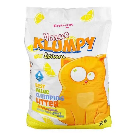 Fat Pat Value Klumpy Cat Litter – Lemon Scented, Antibacterial, Vet-Approved – 20litre Bag