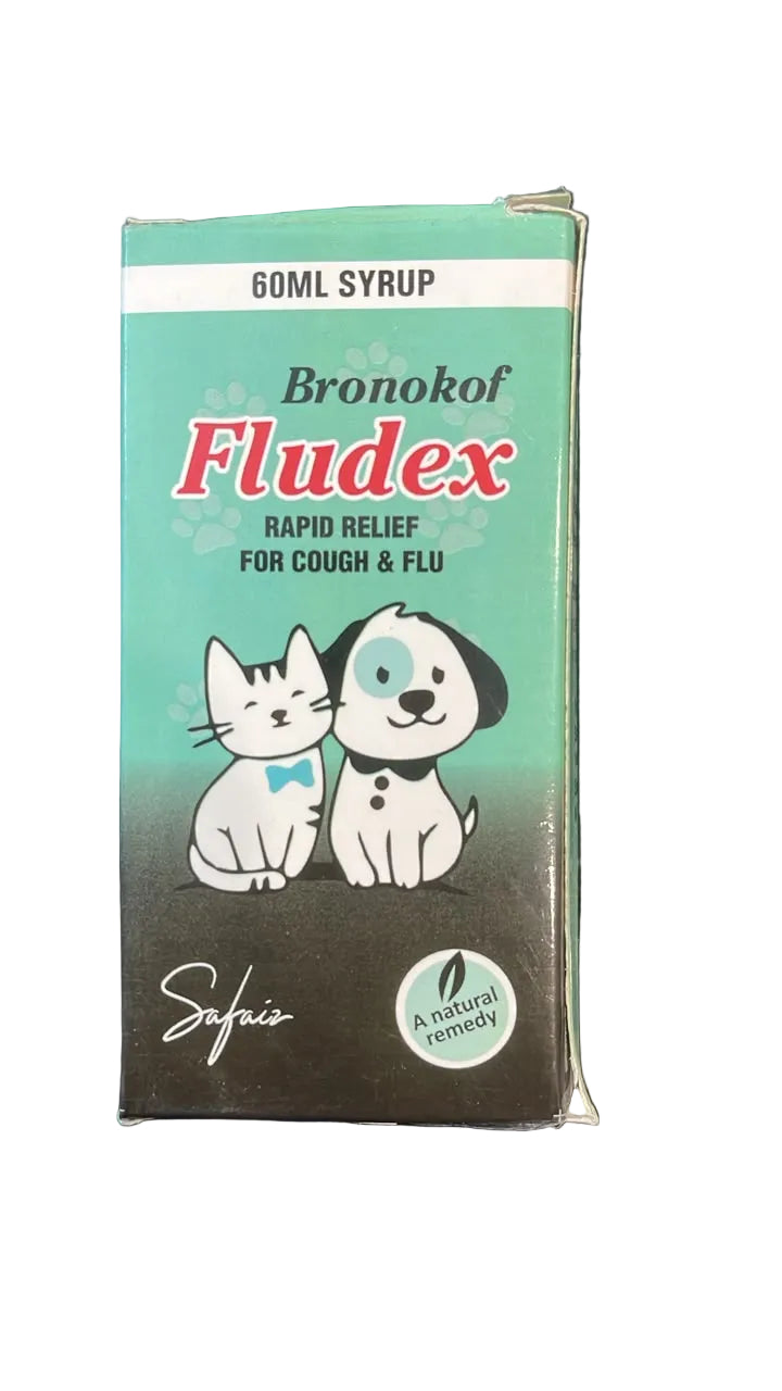 Fludex Bronokof Safaiz Syrup – 60ml | Respiratory Relief for Cats & Dogs