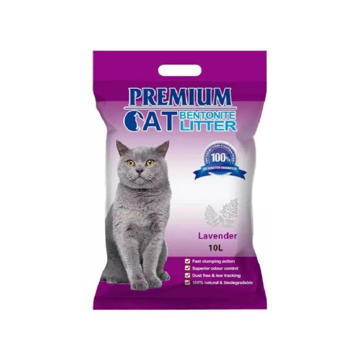 Premium Bentonite Cat Litter – Lavender 10L | Clumping Cat Litter
