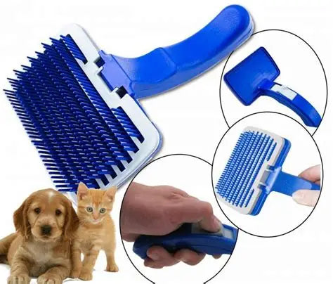 Self-Cleaning Grooming Brush large for Cats and Dogs – Easy Pet Grooming Tool