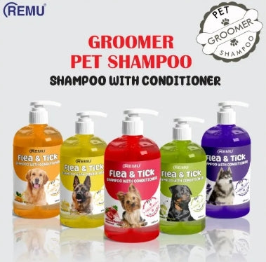 Remu Flea and Tick Shampoo – 550ml | Parasite Protection for Cats & Dogs