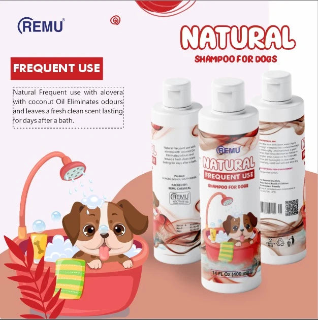 Remu Natural Frequent Shampoo – 500ml | Gentle Everyday Shampoo for Cats & Dogs