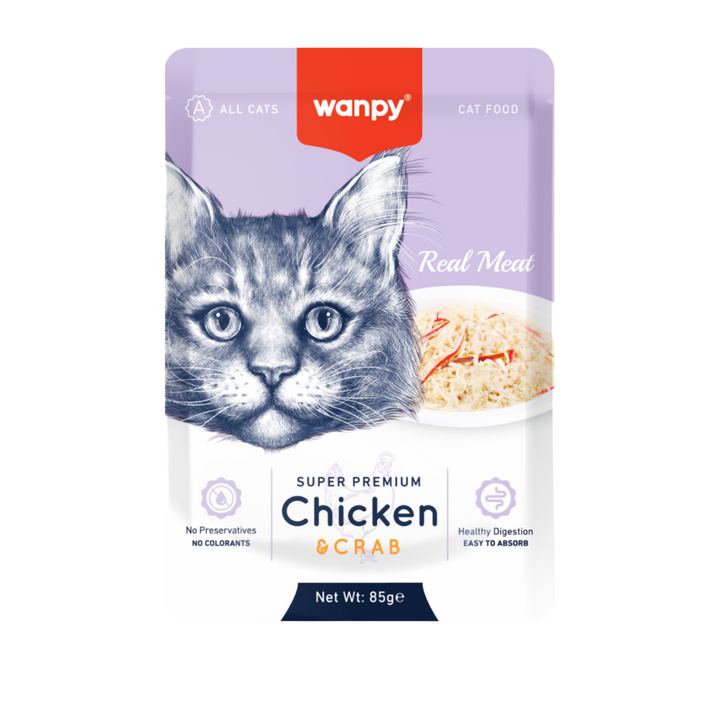 Wanpy Fillet in Jelly Chicken and Crab – 85g
