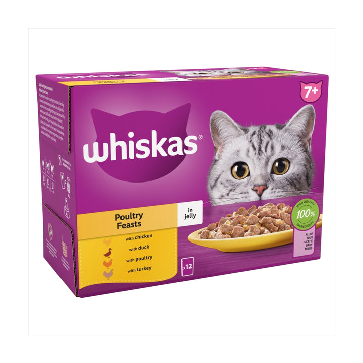 Whiskas Jelly Cat Food for Senior Cats 7+ Years – 85g  12 Pouch