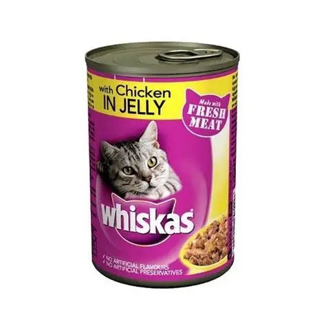 Whiskas Cat Food with Chicken & Jelly Tin – 390g